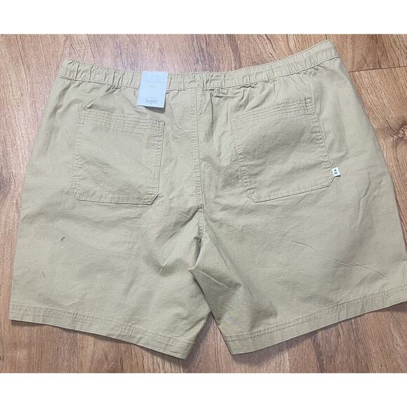 Free Assembly Men’s Khaki Ripstop Cargo Shorts Elastic Pullstring Size XXL NWT - Picture 2 of 2
